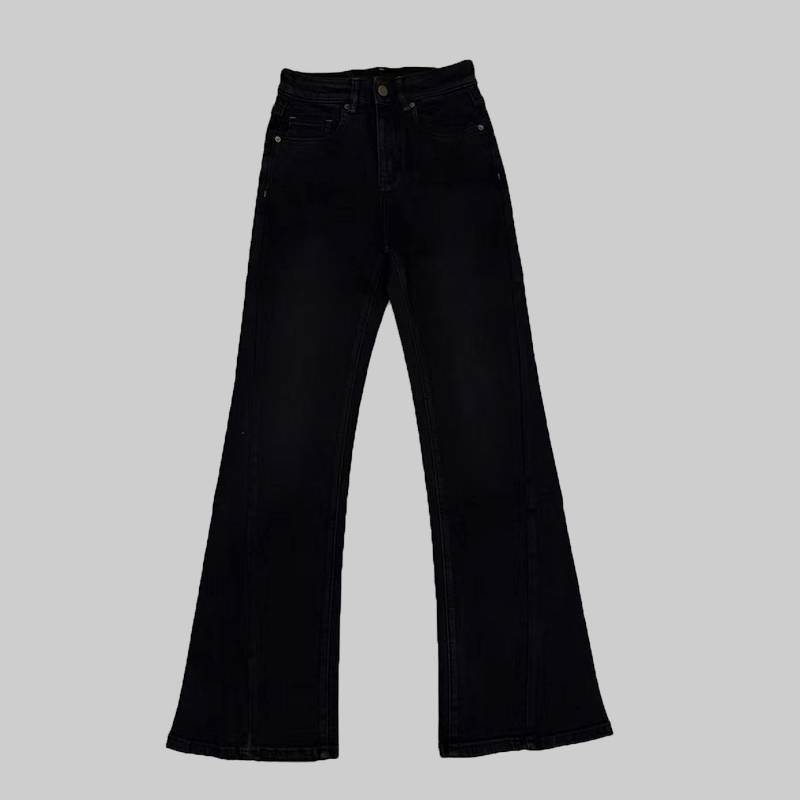  【抓毛款】56769黑色牛仔裤