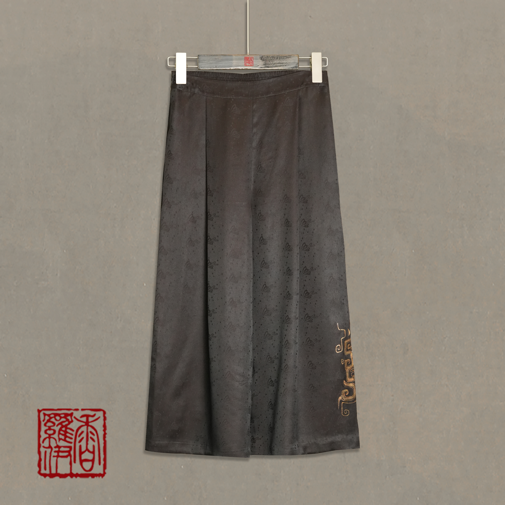 【墨亦】传统中式汉服提花手绘裤子