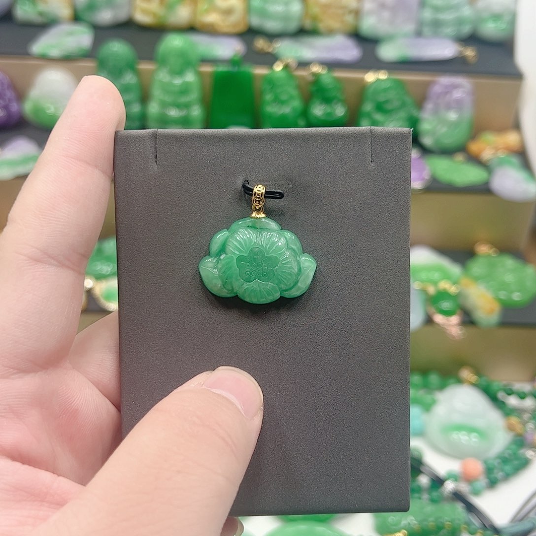 吊坠(赠链)14K金镶嵌翡翠