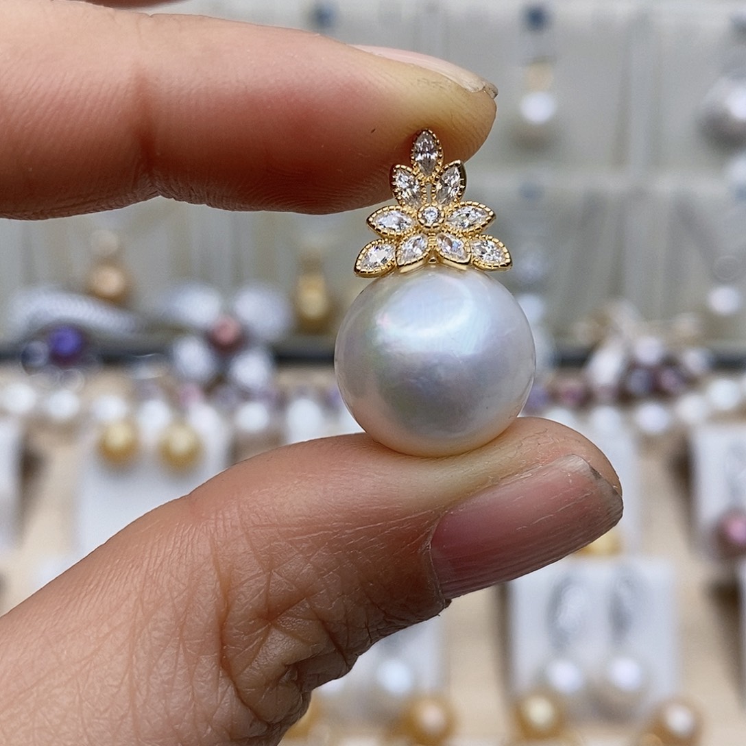 淡水珍珠颈饰银S925镶嵌