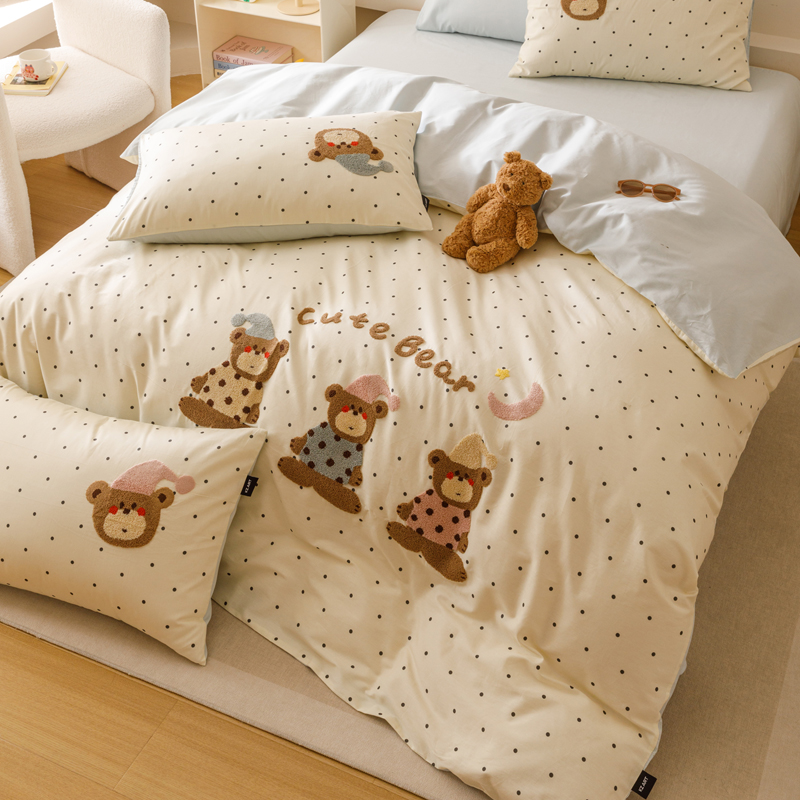 KZ 0893 秋冬治愈系卡通萌趣系列四件套 魔法小熊