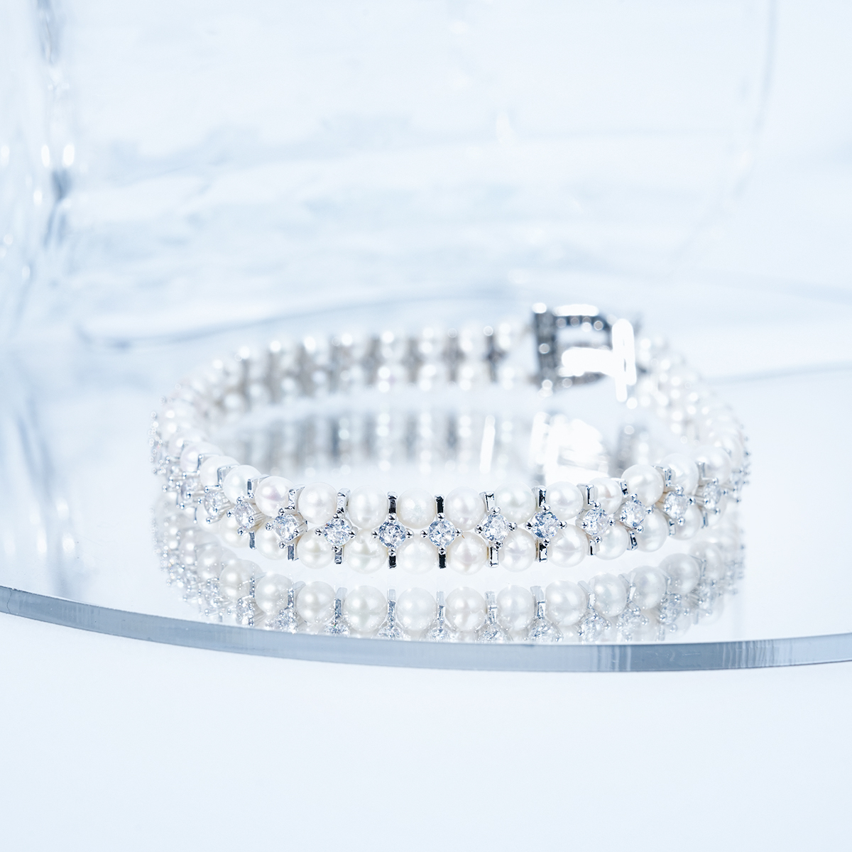 JY009雪缠5-6mm淡水珍珠手链18cm