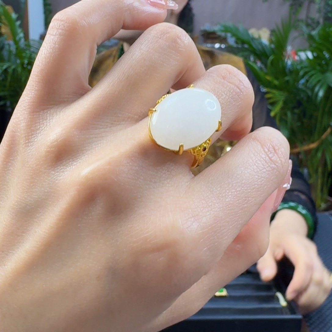 和田玉戒指合金精品