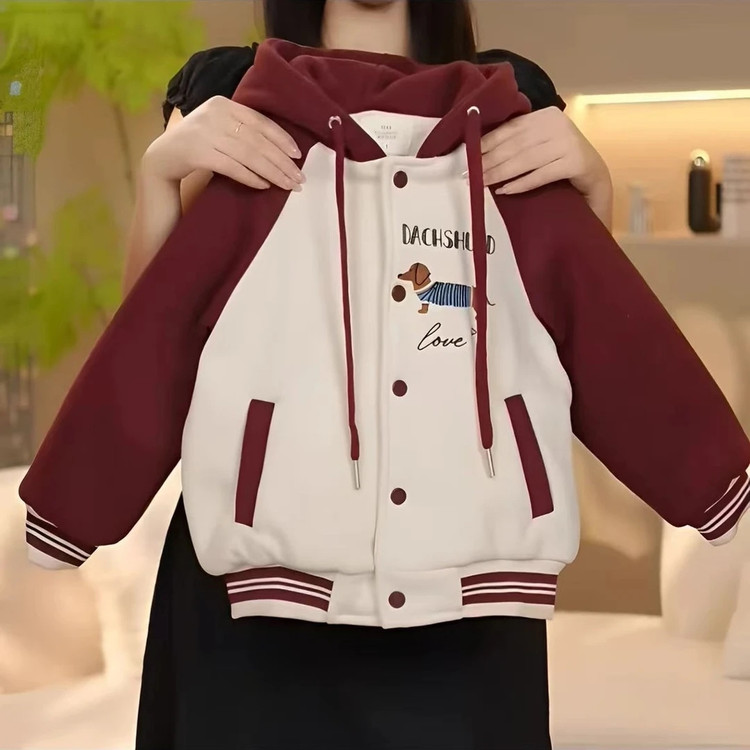 女童外套春秋装2025新款儿童洋气棒球服中大童连帽上衣春秋季衣服