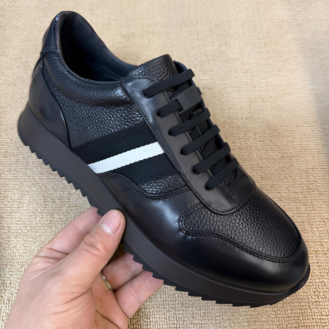 喜哥推荐广州男士四季款真皮休闲鞋鞋子牛皮黑色皮鞋9106-1单鞋