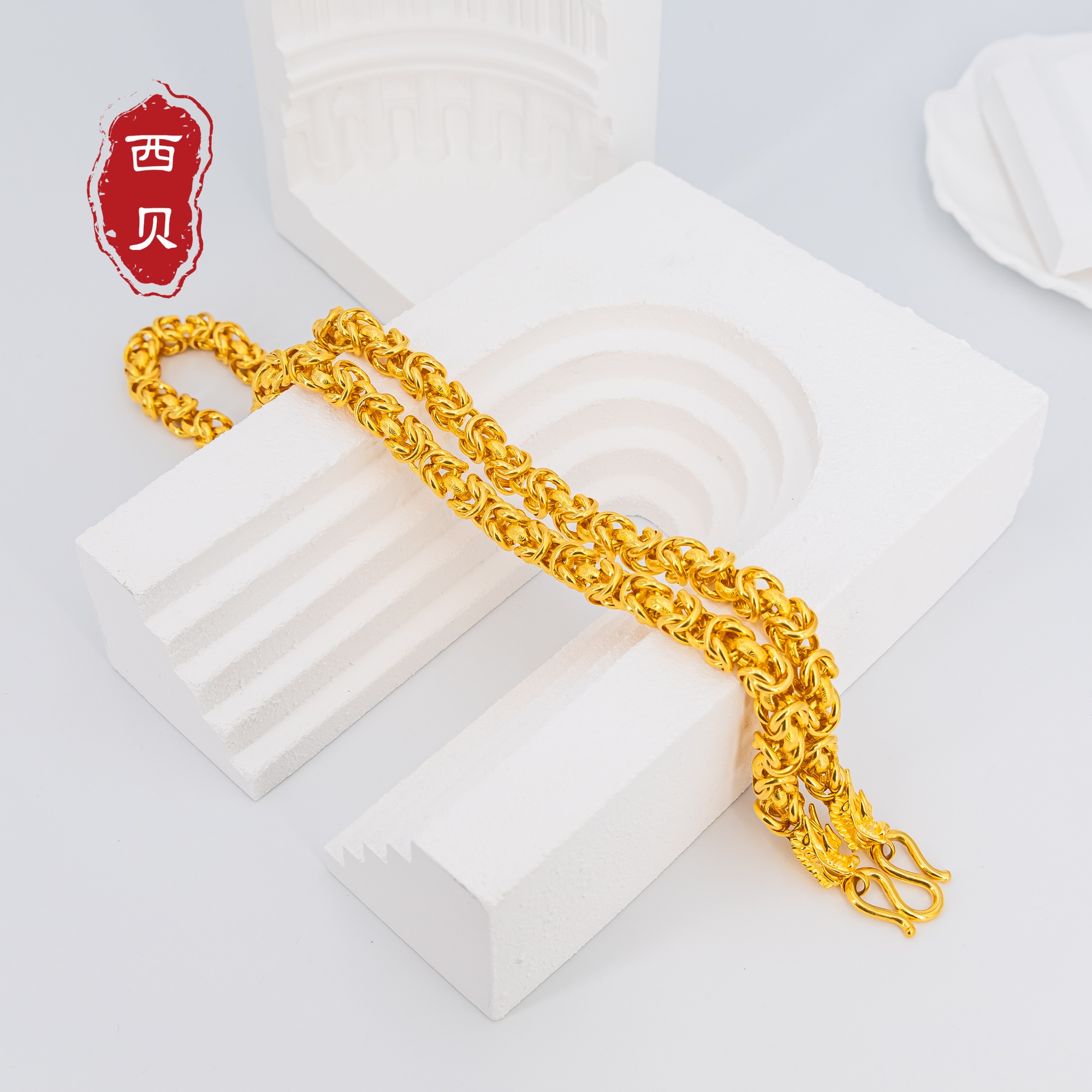 链子足银 龙骨气质项链 厚包金工艺 百搭经典编织素款时尚