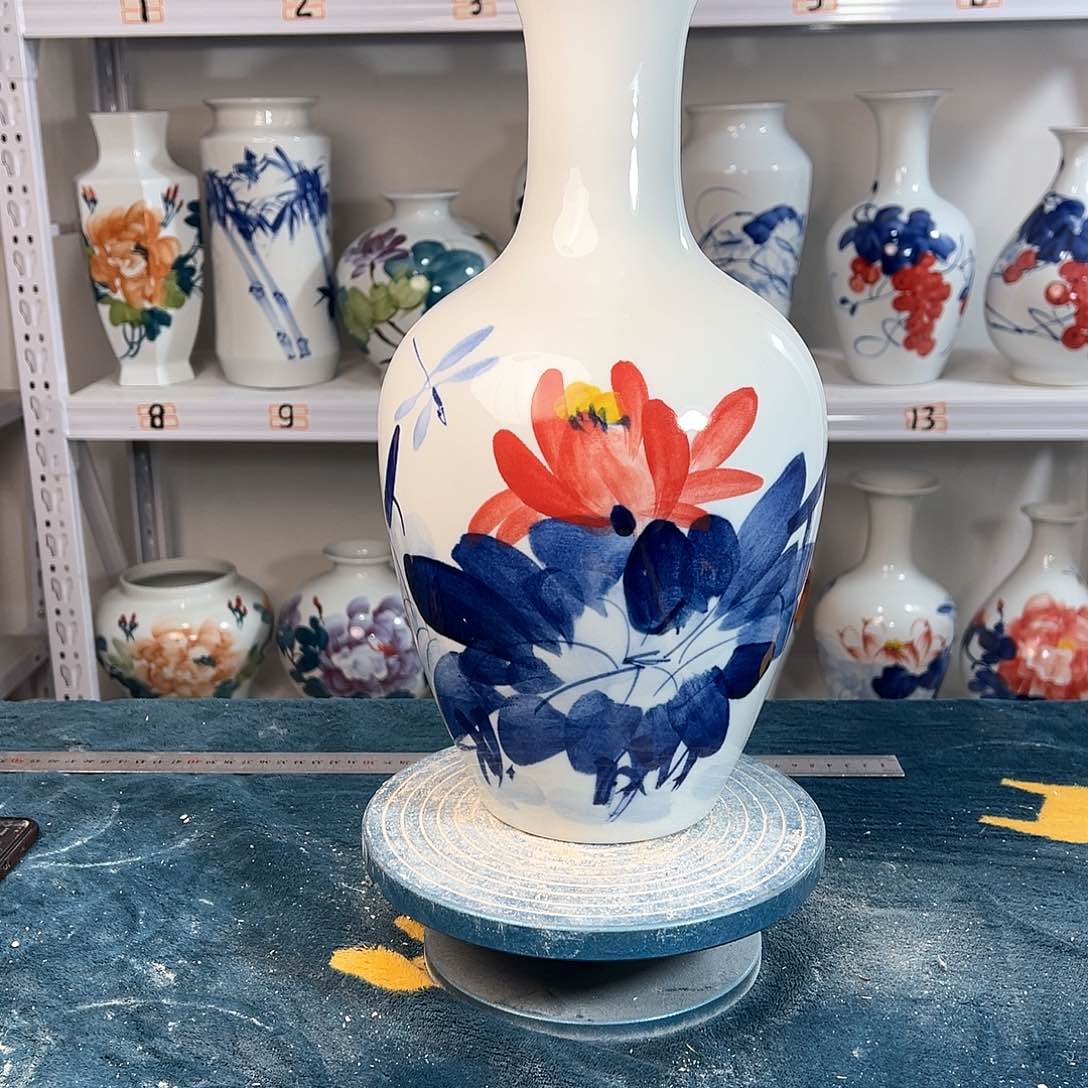 摆件景德镇陶瓷棒青听