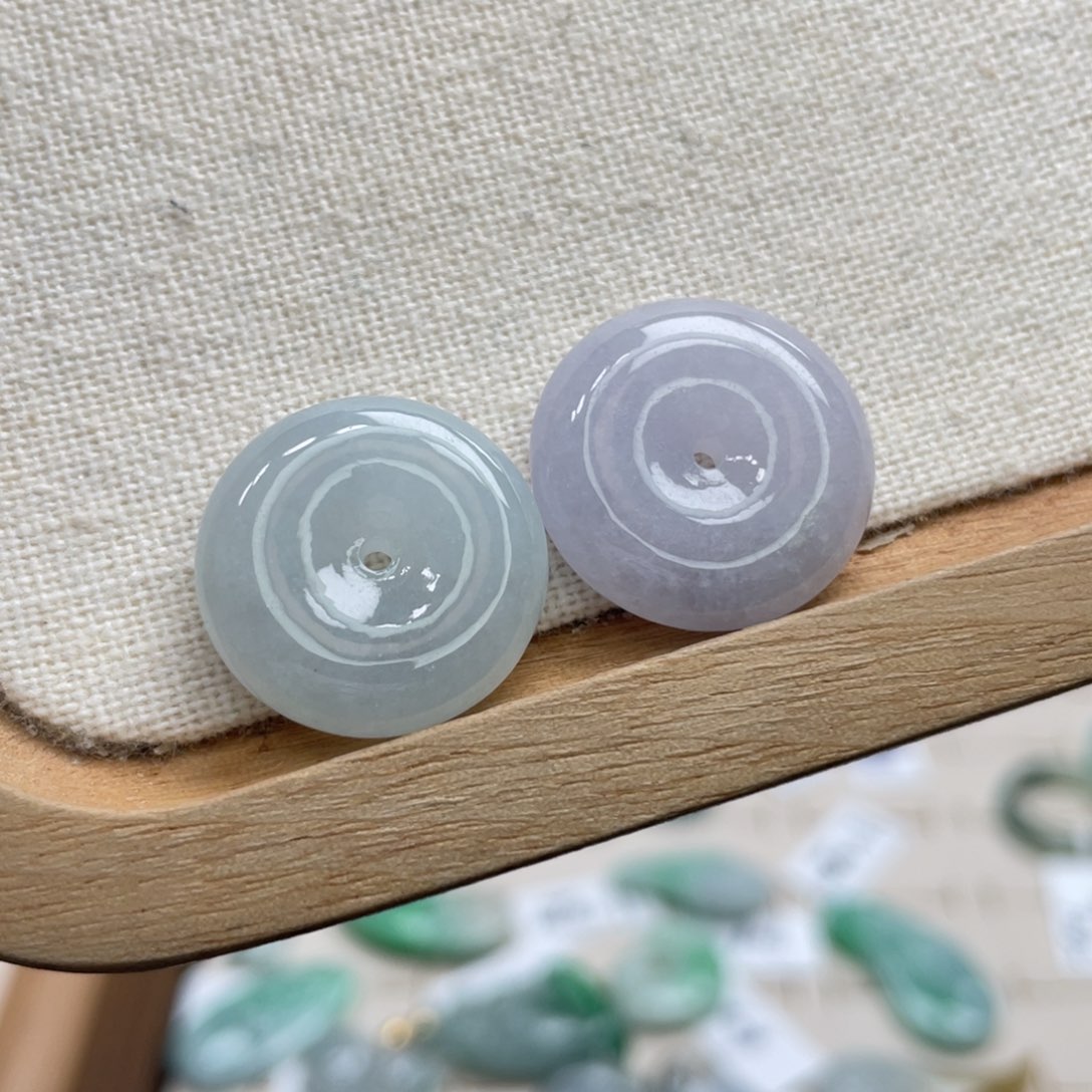 ⁷***୭翡翠未镶嵌吊坠(不含链)a01平安扣一对