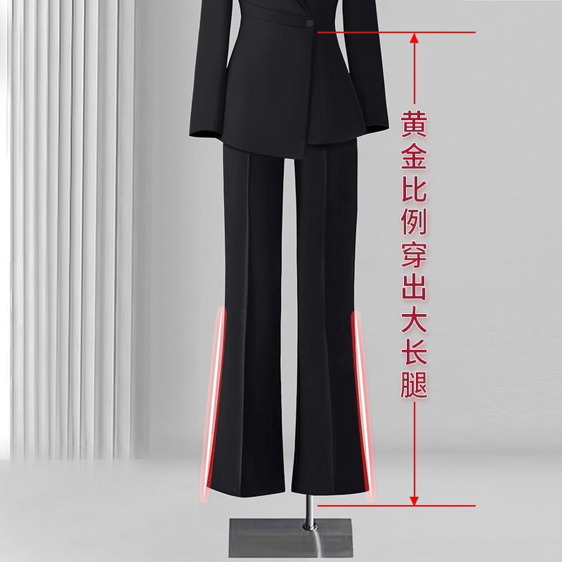 高级黑色西装裤女微喇叭裤职业直筒长裤正装裤阔腿裤子面试工作服