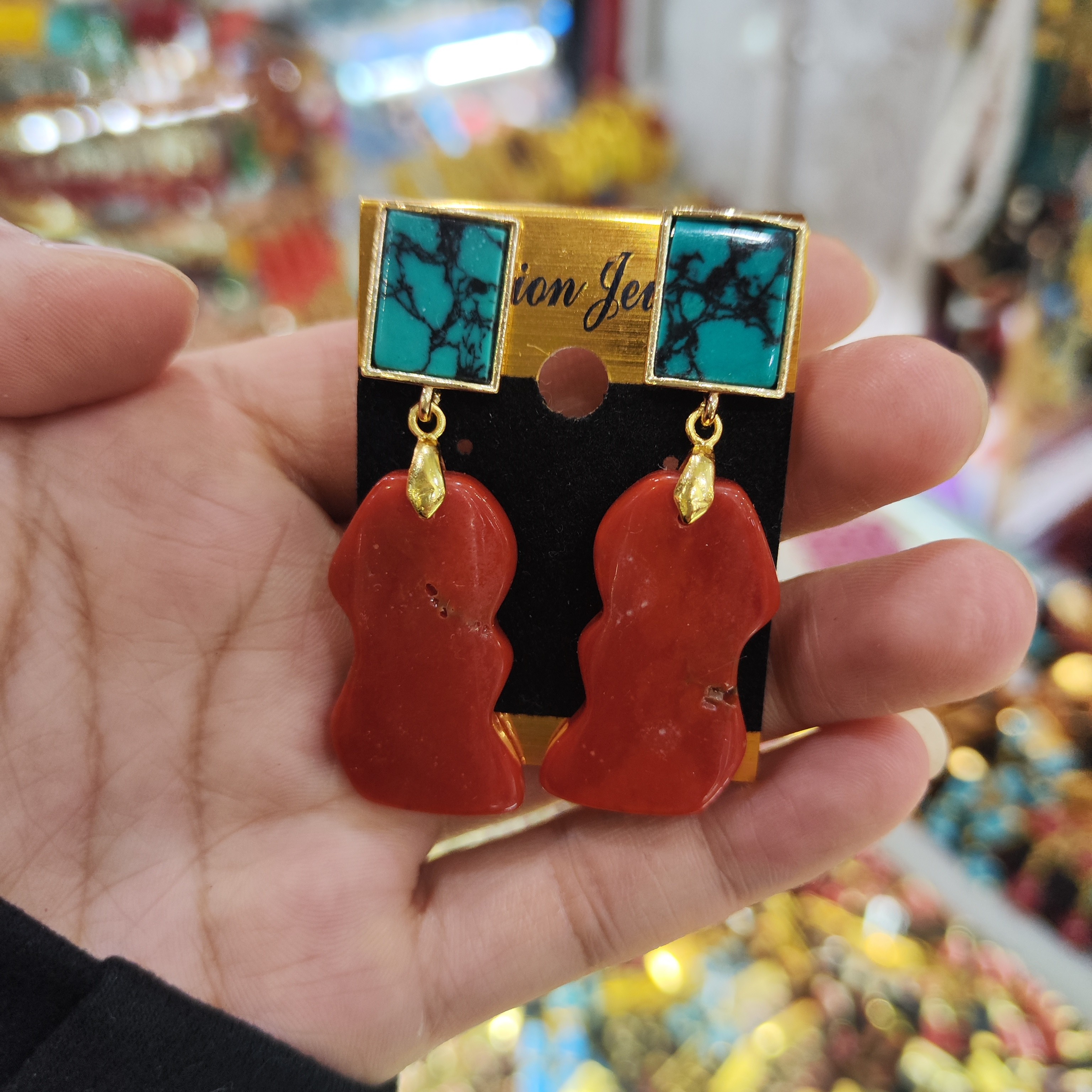 铜合金锆石耳饰 藏式饰品民族风尼泊尔镀金手工