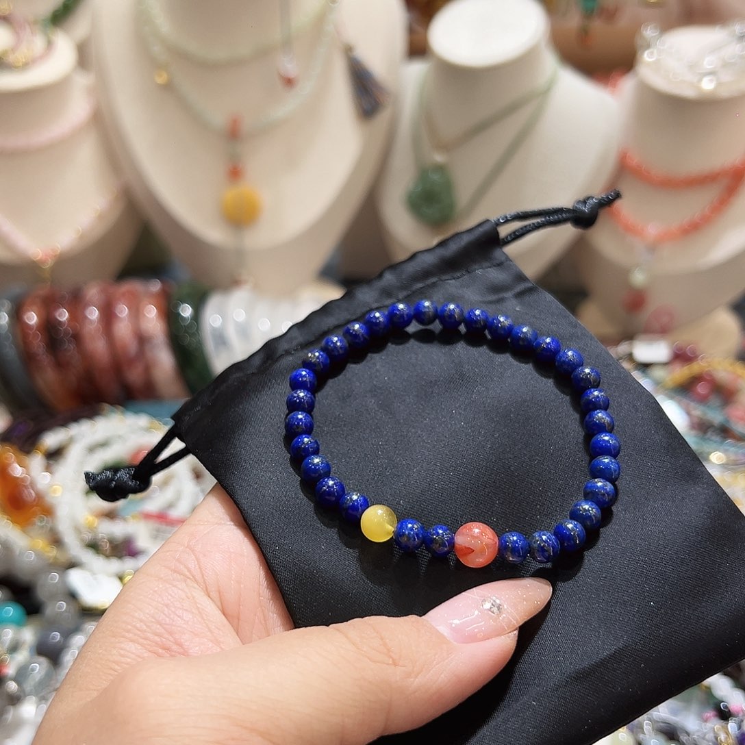 未镶嵌青金石手链悄*咪