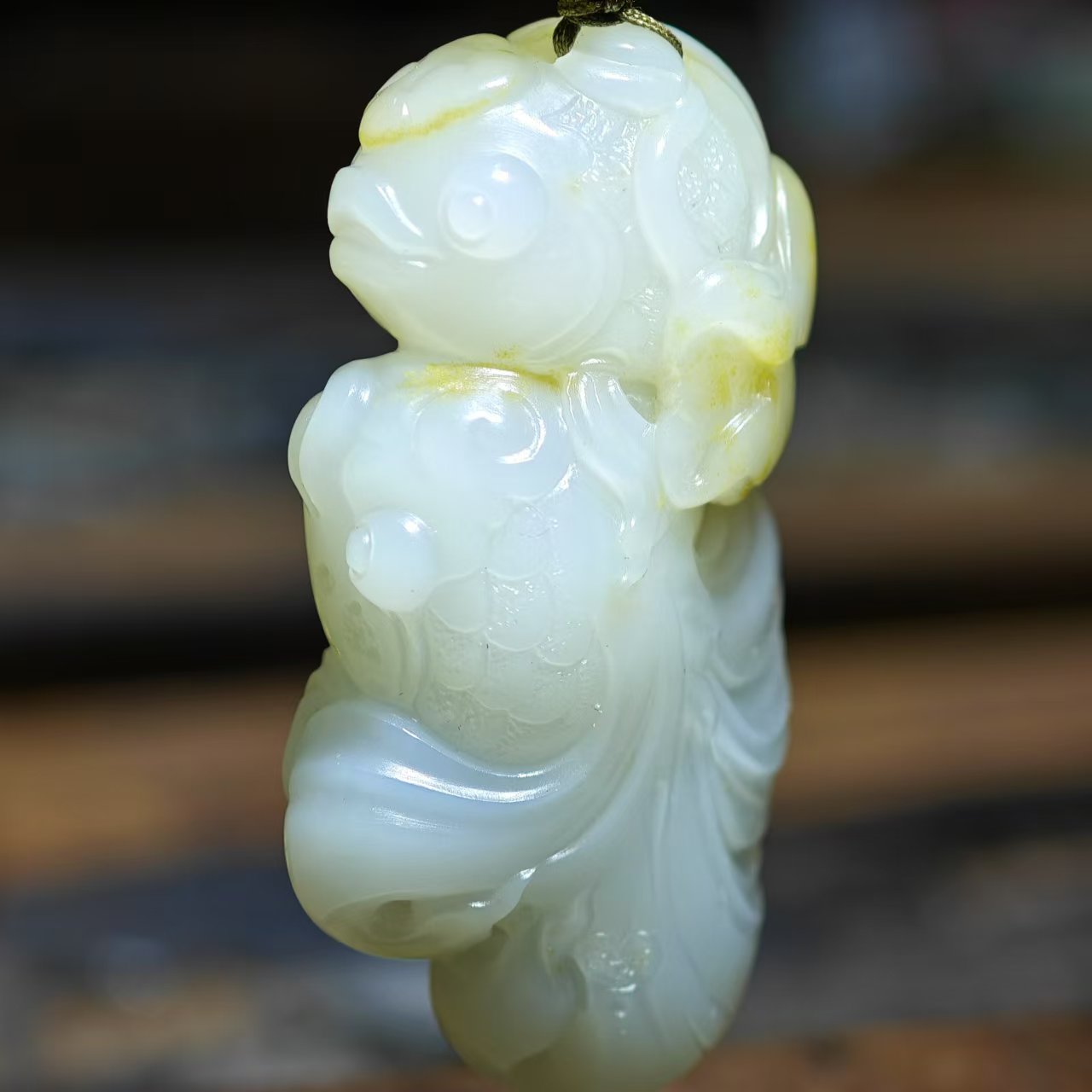 【米达姐和田玉】米达料双鱼——手工精雕