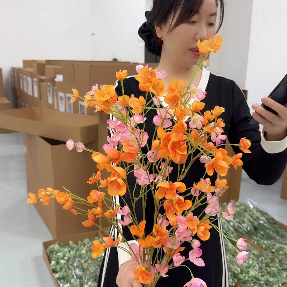桐***）桃花枝橘色10枝粉色10枝