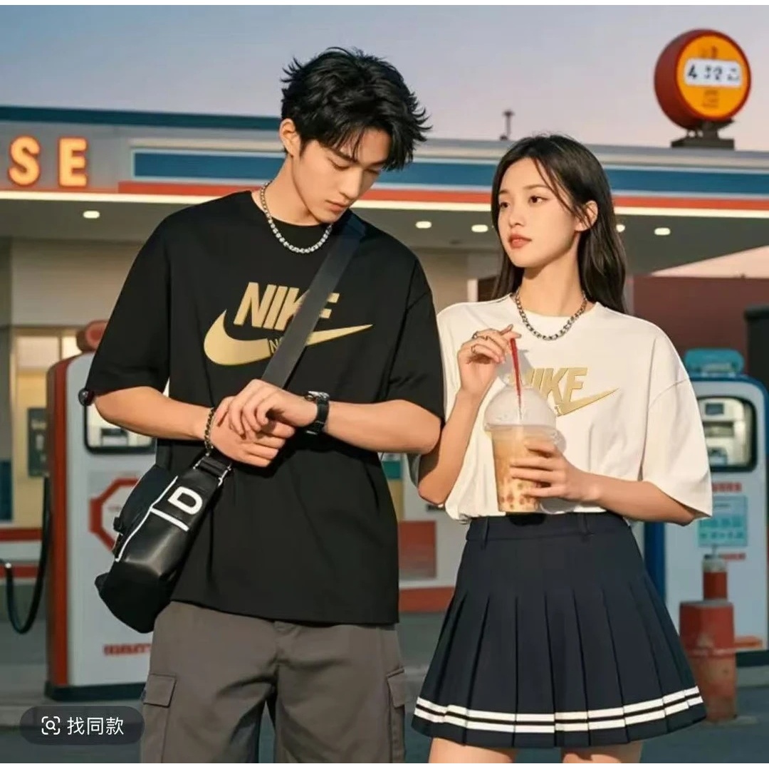 -4【一折粉丝福利】夏季男女同款百搭时尚潮牌短袖T恤