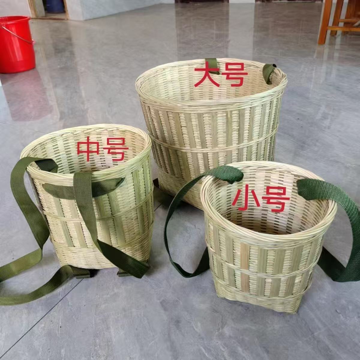 竹编背篓家用买菜背箩竹筐采摘茶叶舞蹈道具收纳筐直销手编新款