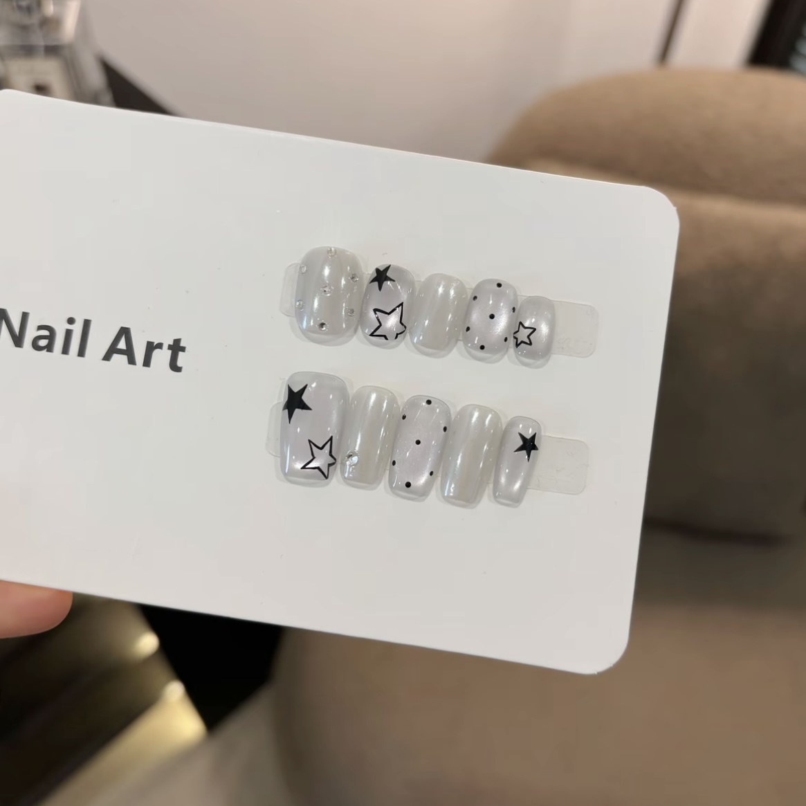 【北极星】纯手工美甲推荐短款猫眼爆款美甲手绘穿戴甲高颜值美甲