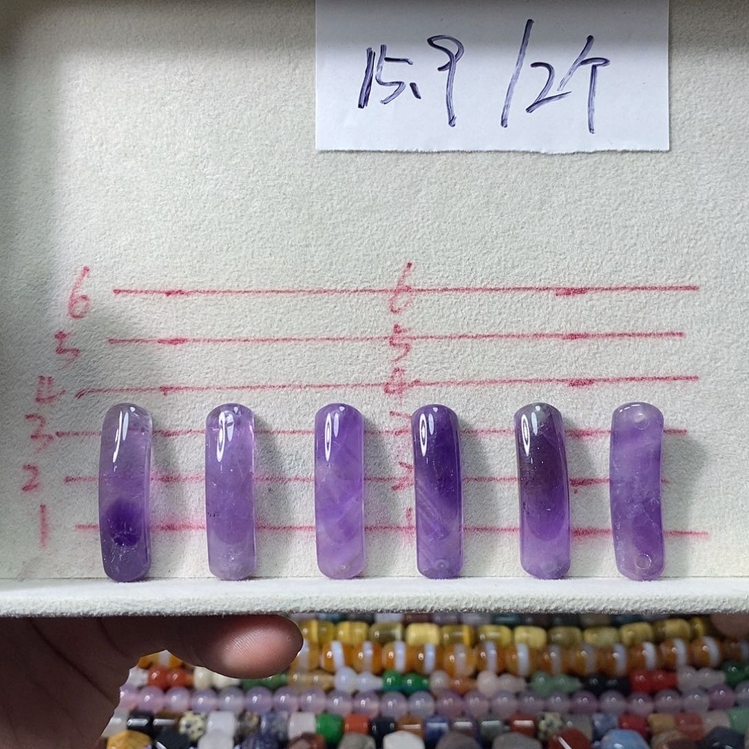 石英质玉未镶嵌，2个，天然紫水晶半镯35mm，随机发，