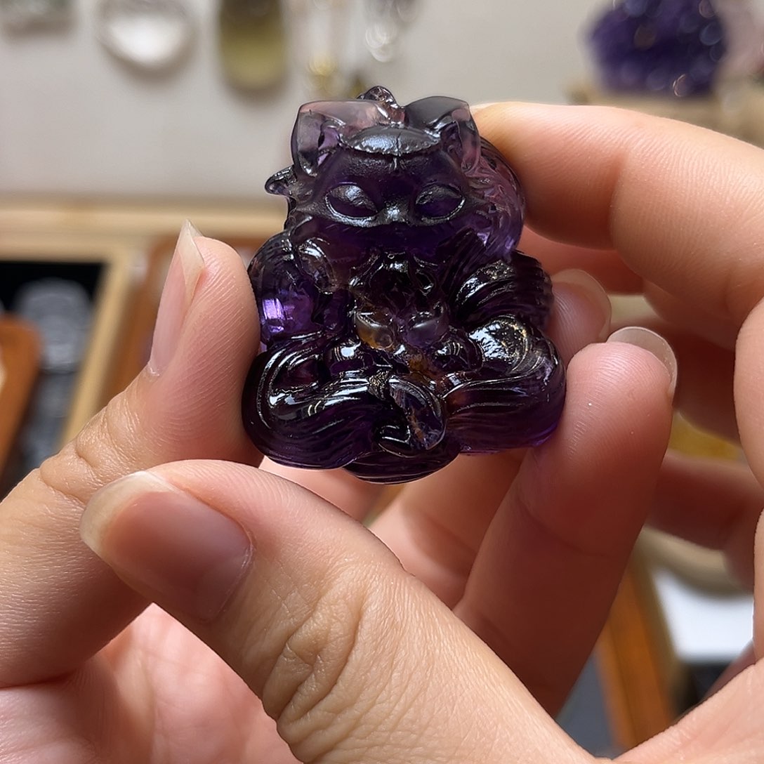 未镶嵌颈饰水晶卿*紫水立体九尾27