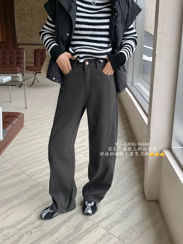 81374-韩系显瘦休闲裤女秋季新款设计宽松直筒裤