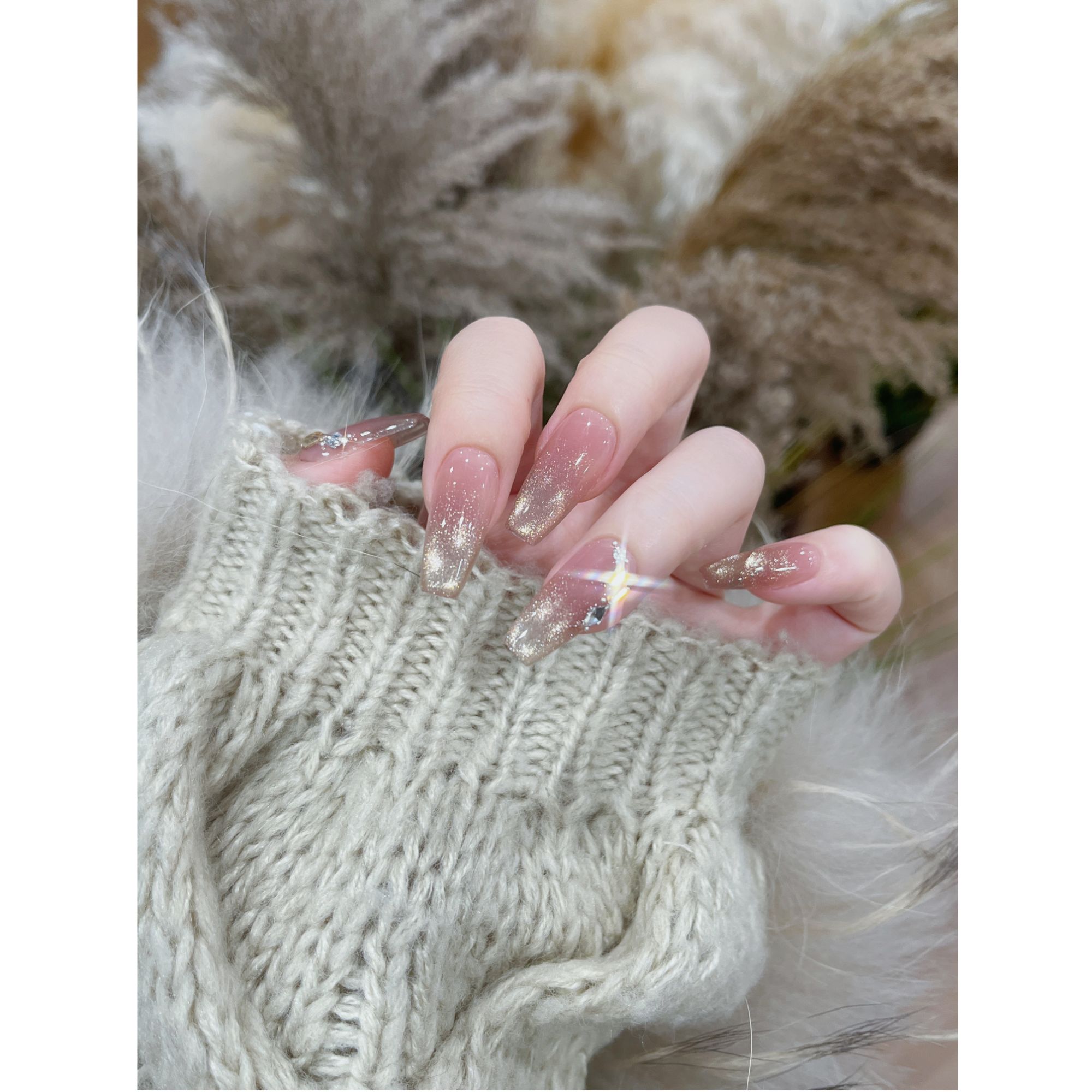 茉哉现货【施家全华钻/时光琥珀】纯手工拆卸穿戴甲A4524