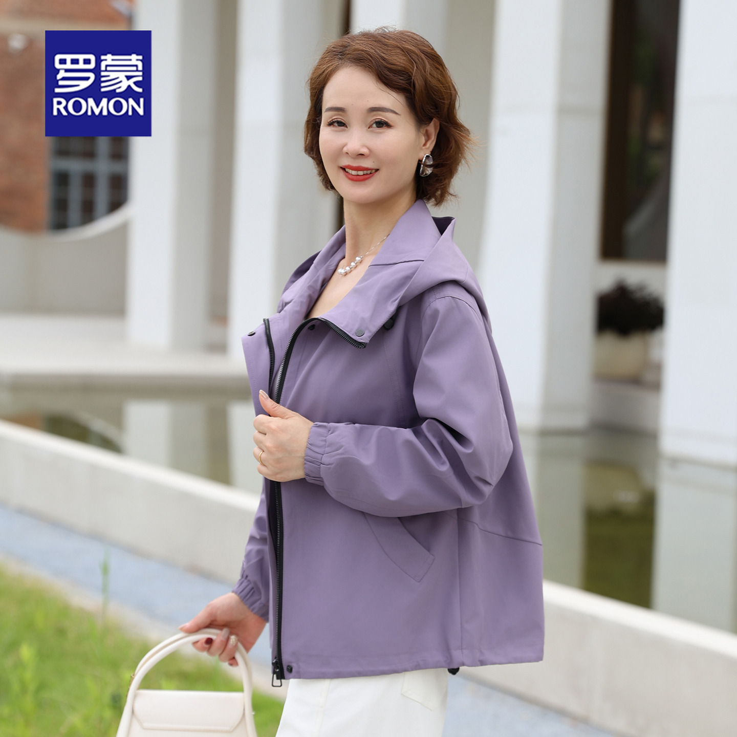 罗蒙中年妈妈春秋外套2025新款小个子中老年女秋冬装加厚风衣上衣