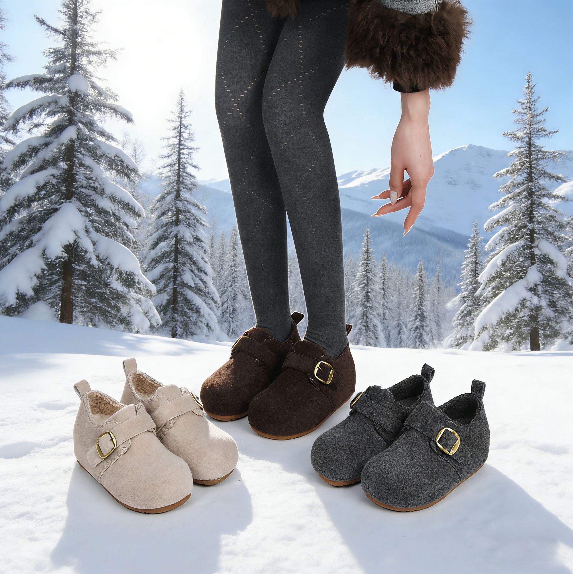 六六+2025新款内增高小个子加绒保暖女鞋（内4外1.5）