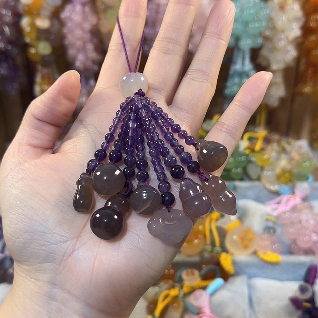 玛瑙/玉髓未镶嵌手机挂件