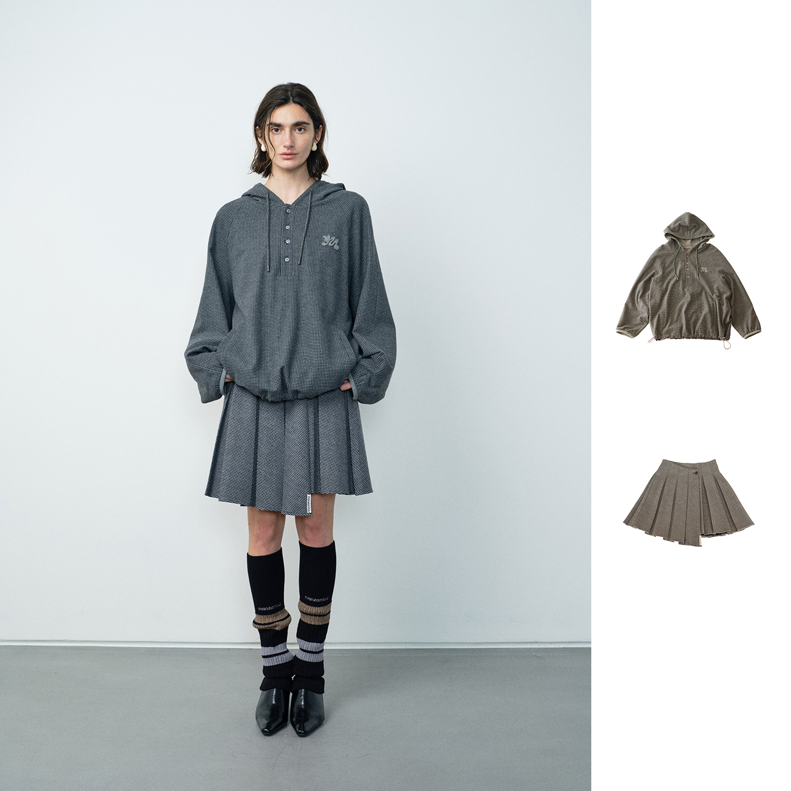 MANZANILLA 千鸟格连帽卫衣/半裙 DSC买手店 DY5M32169/DY5M32170