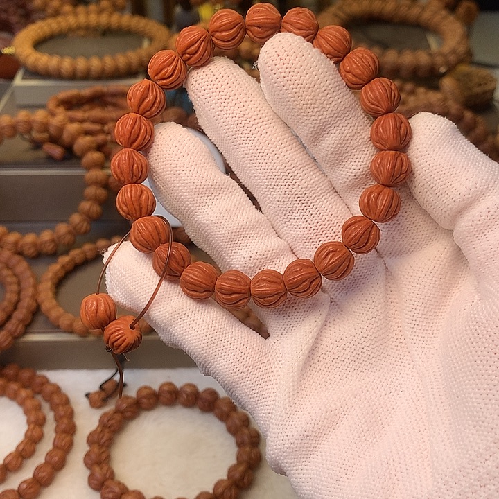 X****桃核手串秦岭龙纹