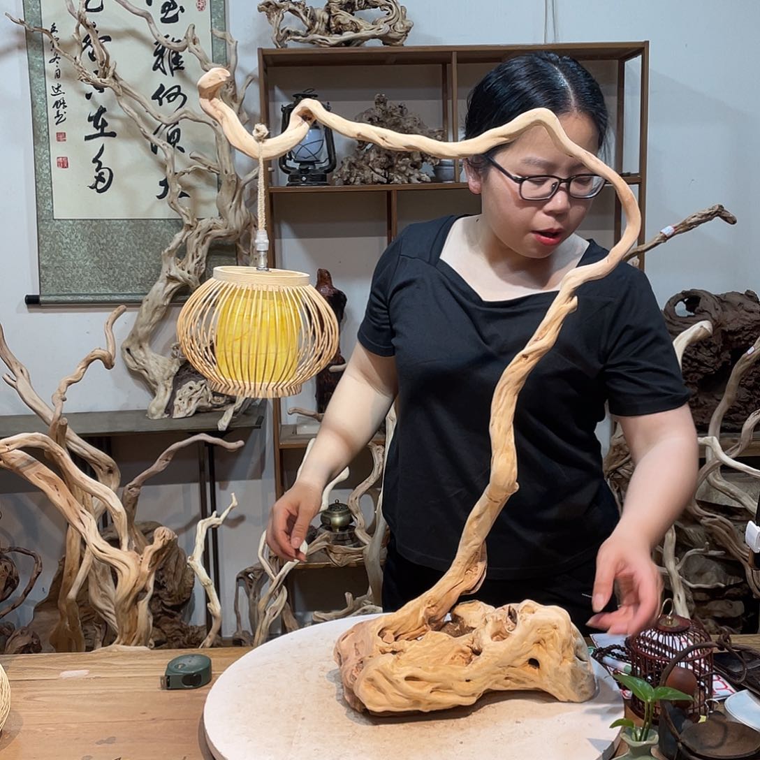 香杉木杜鹃根根艺摆件