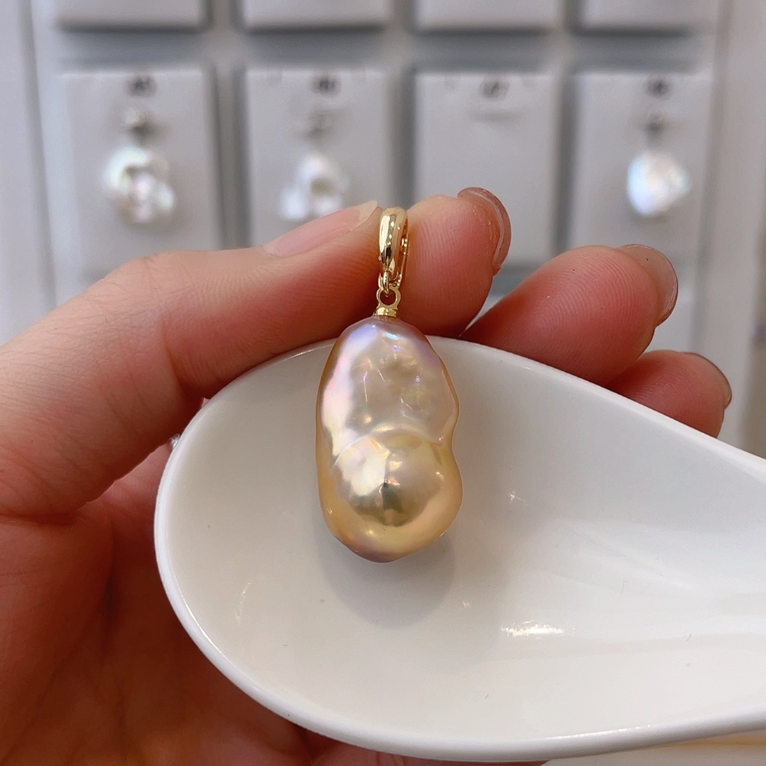 淡水珍珠天然珍珠巴洛克银S925镶嵌?*豆