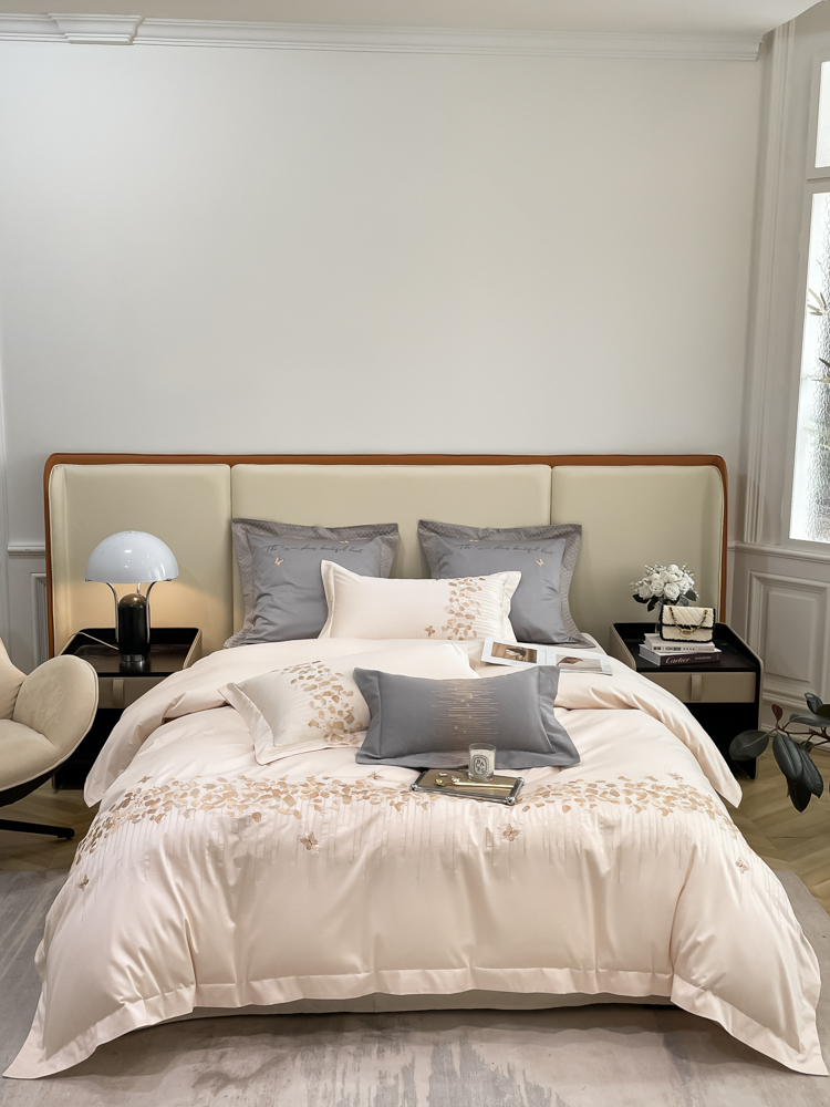 全棉高端高级感床上用品绣花四件套-幻梦