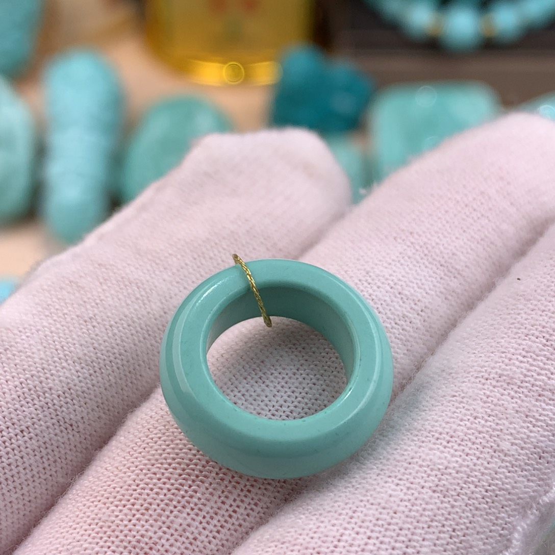 绿松石未镶嵌跑环卡11.5