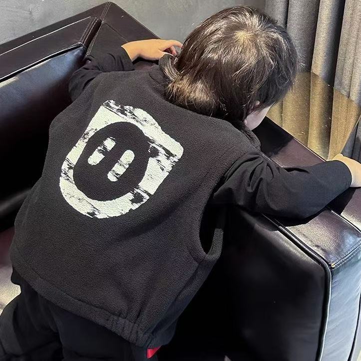 男童新款摇粒绒马甲外套冬季2025秋冬儿童外穿保暖无袖休闲上衣