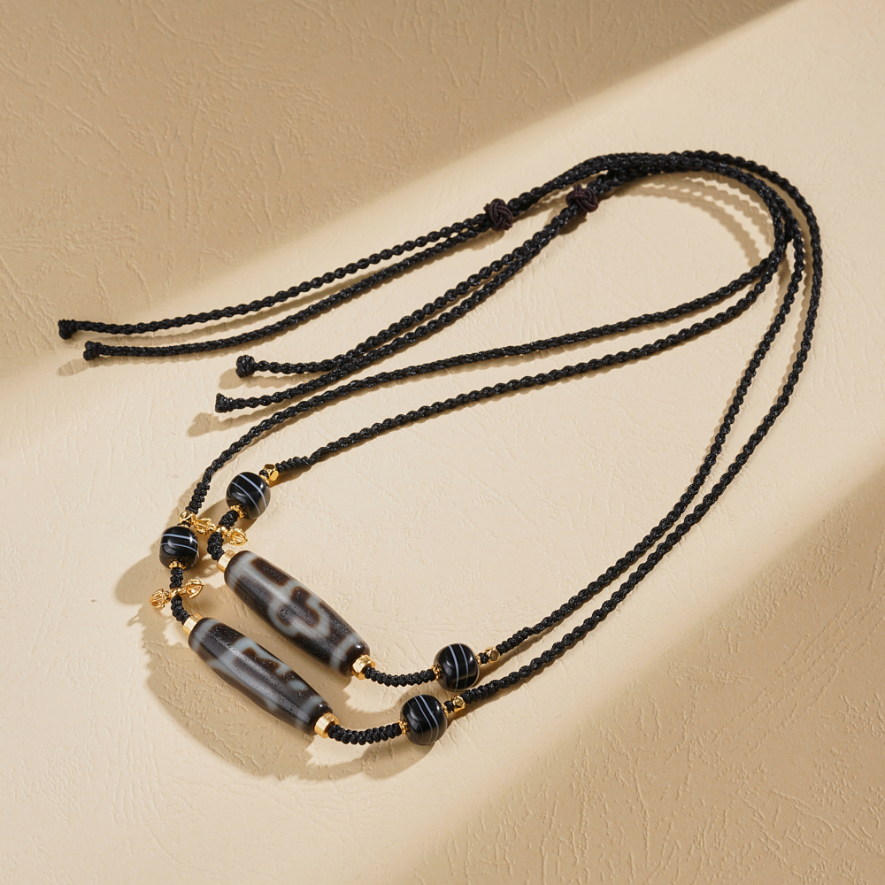 云丹拉姆丨双倍智慧菩提文殊天珠锁骨链多样性发其一