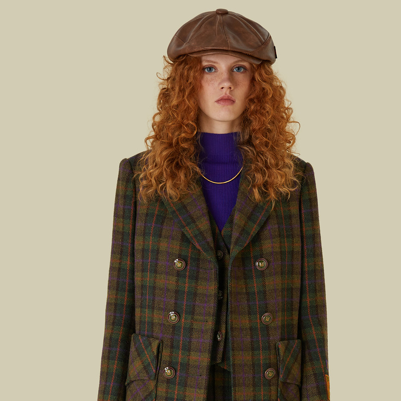 D/63/D/63气质短款复古双面毛呢格子秋冬时尚休闲外套5E4W51035