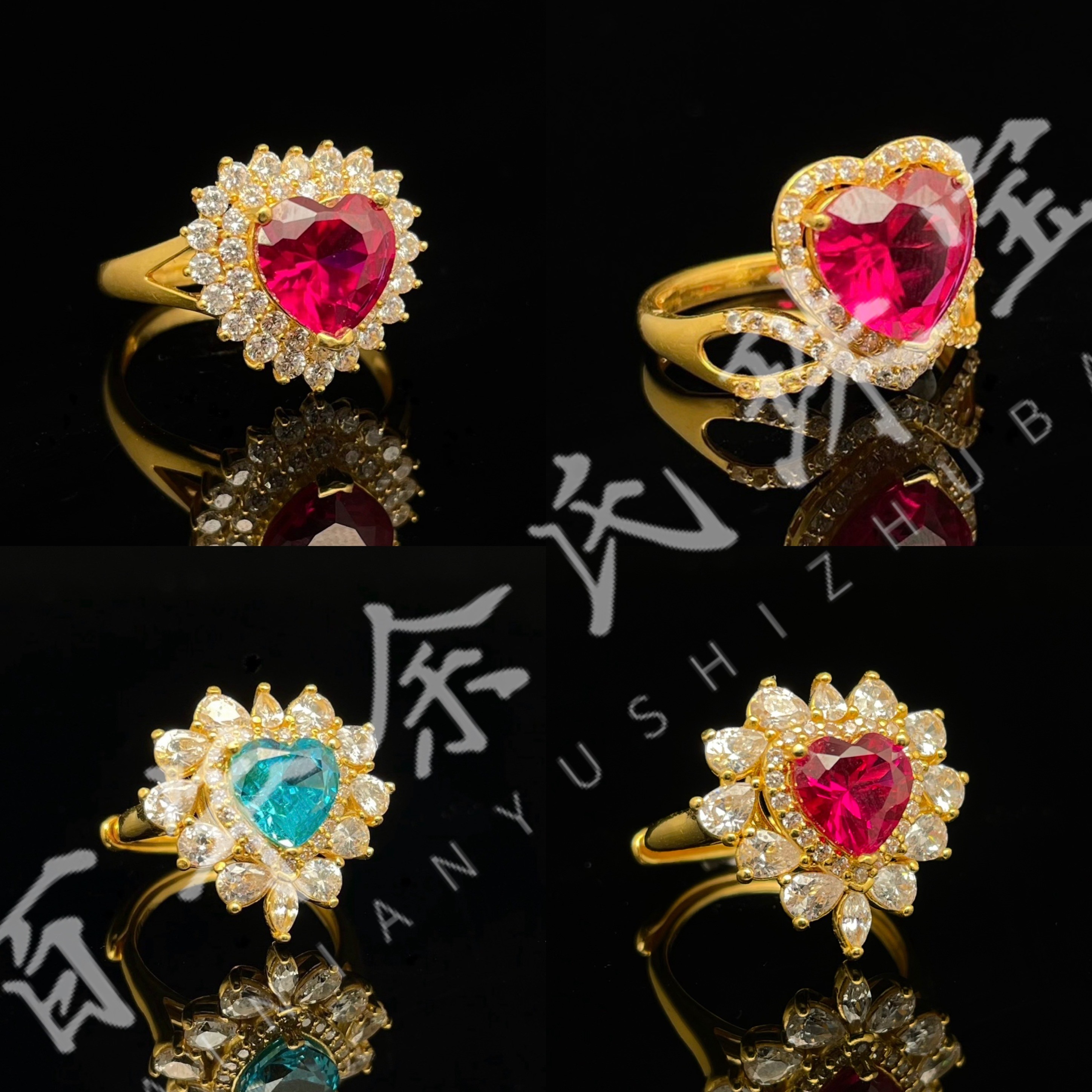 爱心-足金999镶嵌黄金戒指精致女戒活口可调净金重