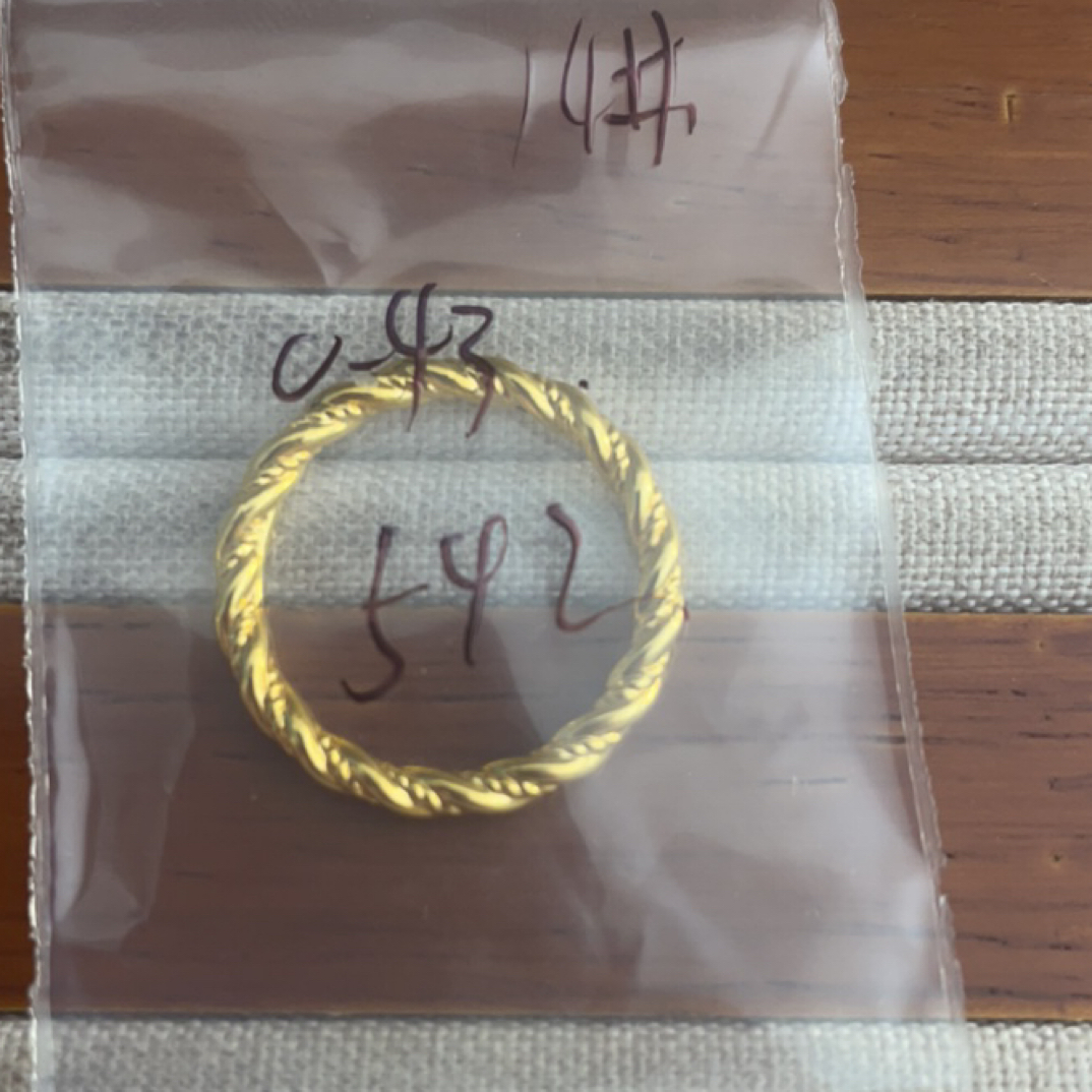 克重0.43 14号 麻花戒指 足金999