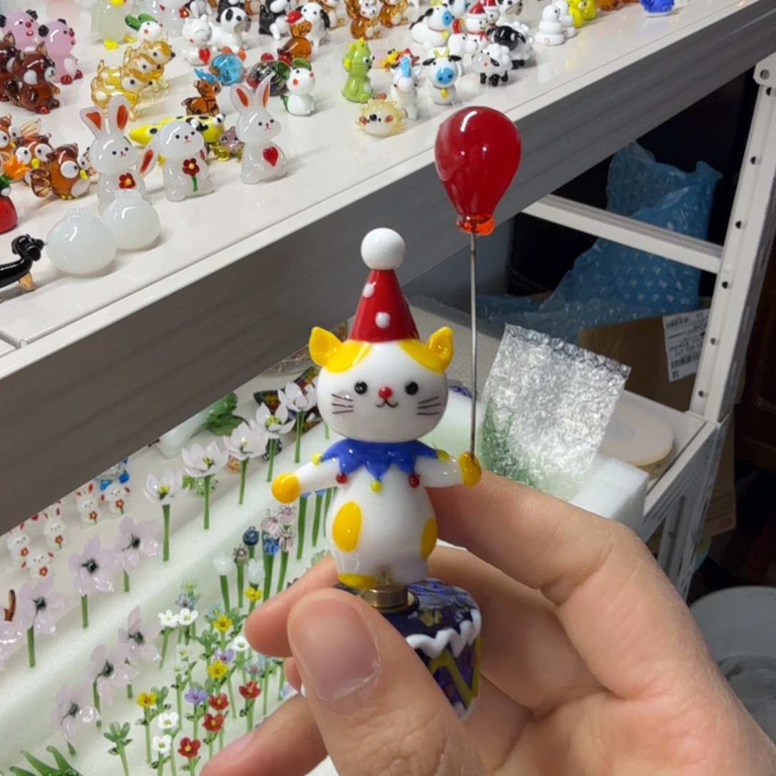 手工艺品琉璃旋转小猫
