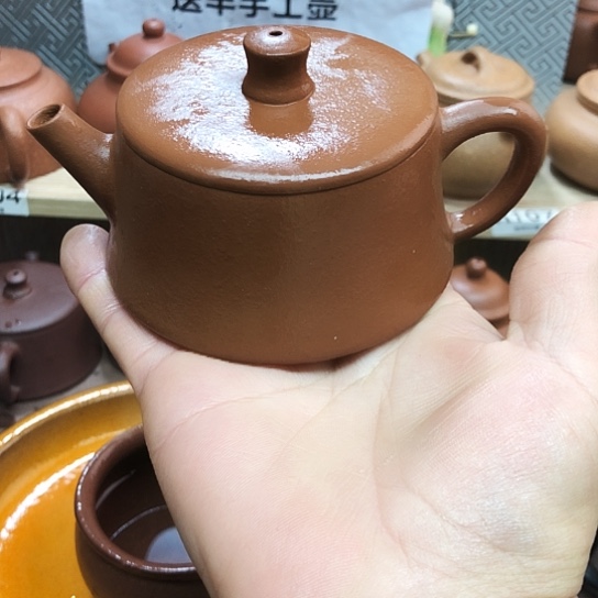 灯***椰茶壶紫砂朱泥云柱140豪升左右有瑕疵