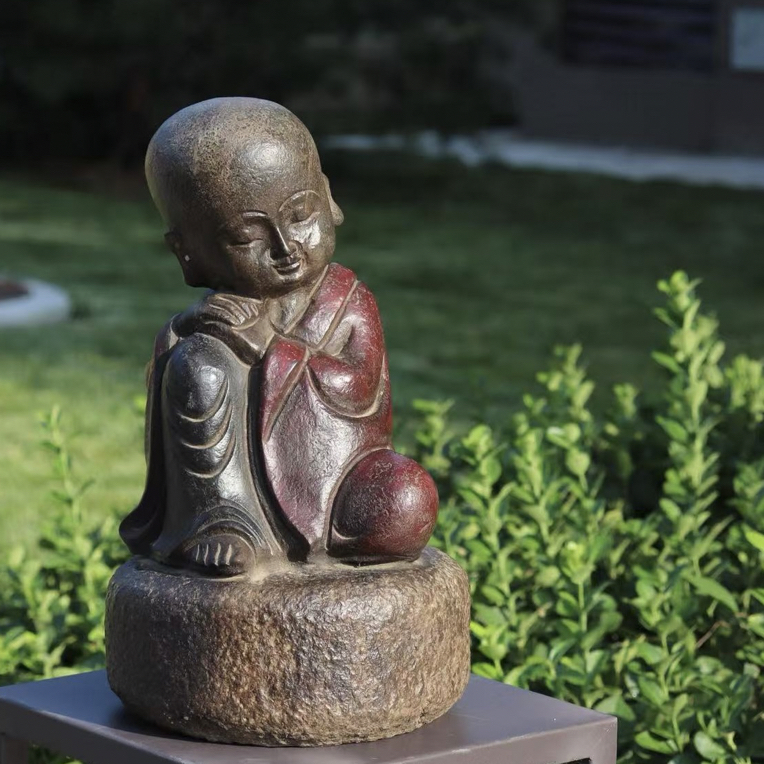精美摆件青石小沙弥