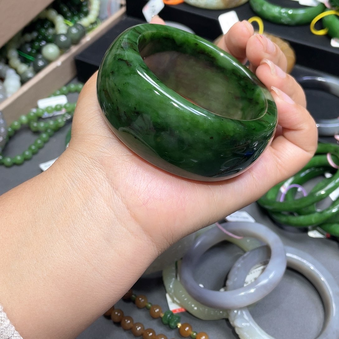 和田玉手镯61圈口106未镶嵌