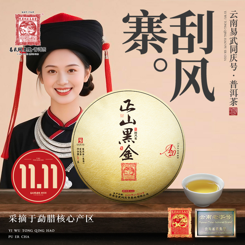 【双11好物】2025年普洱茶刮风寨·正山黑金·20周年经典藏生饼357g