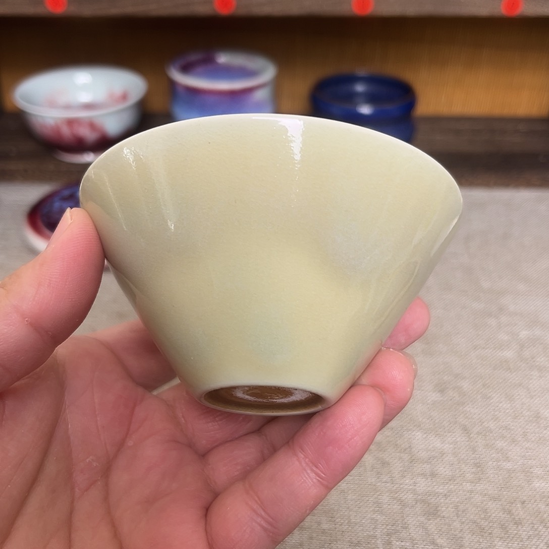 杯钧瓷手工制作烧制的