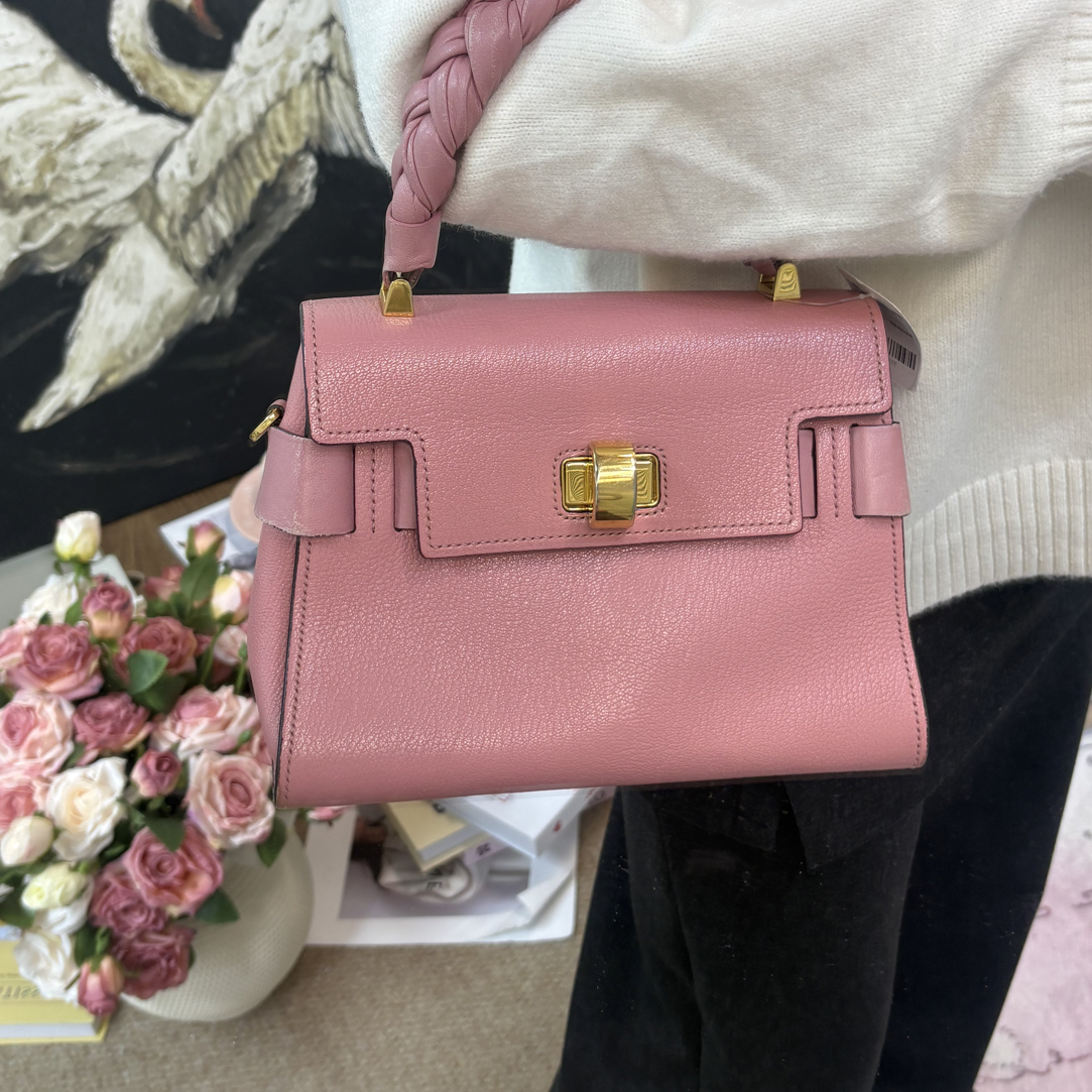 95新 MIU MIU/缪缪 miumiu粉色手提包