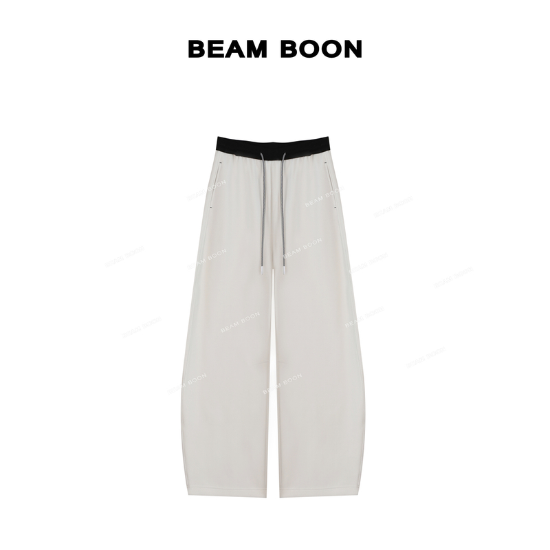 【夜河腰封裤1】秋冬复合加绒抗皱垂感拼接松弛感撞色弯刀休闲裤