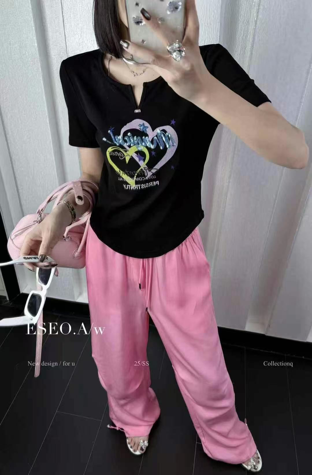 以秀夏天新款短袖上衣6350