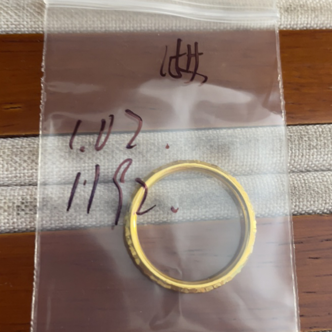 克重1.02 15号 圆筒碎冰冰戒指 足金999