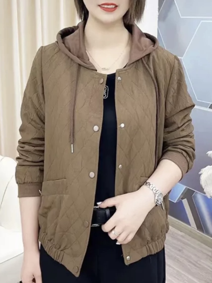 D-W0235外套老年女装中老年妈妈连帽外套
