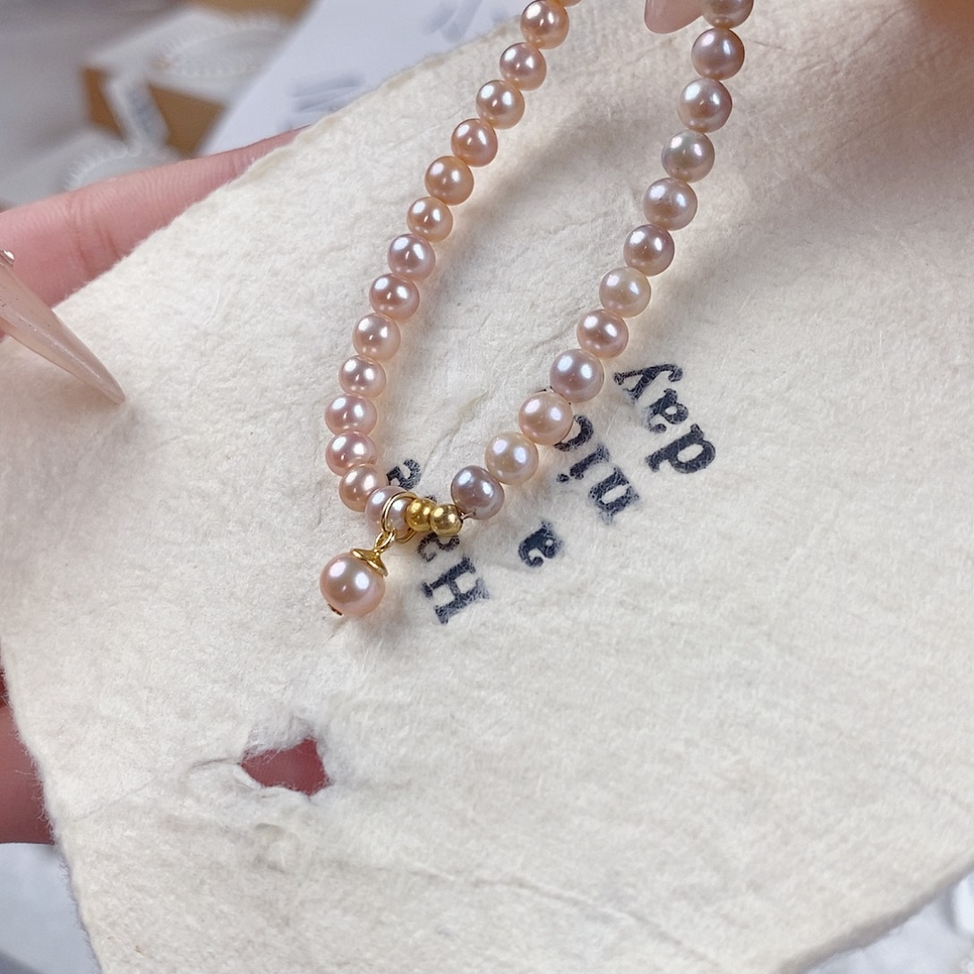 淡水珍珠银S925镶嵌手链